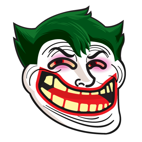 Joker Batman Two-Face Internet troll Trollface, Sarawati, comics, face,  food png